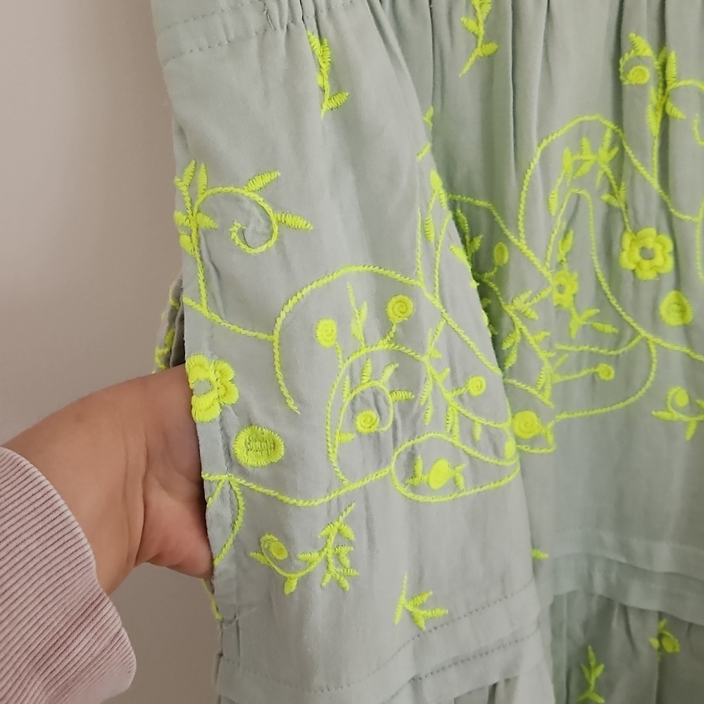 Anthropologie Linen Dress Women Medium oversized Somerset Embroidered NWOT - Picture 3 of 6